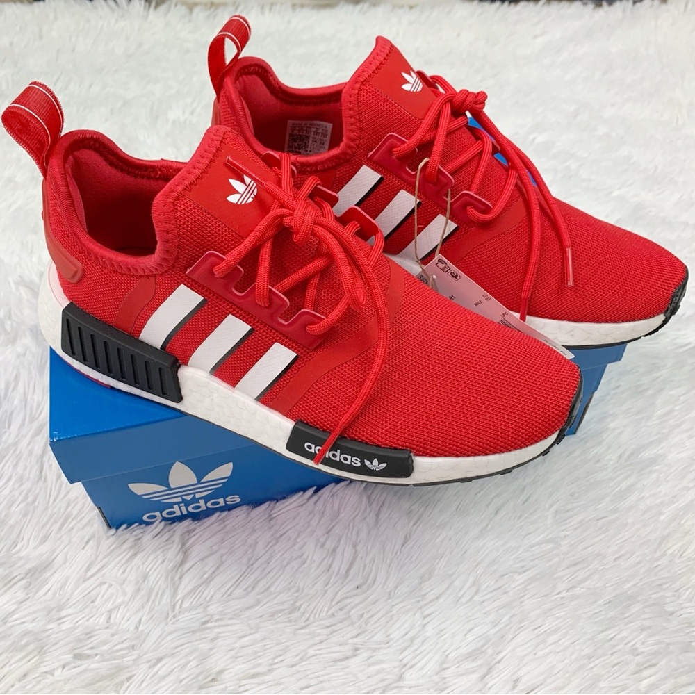 adidas Red and White NMD Sneakers